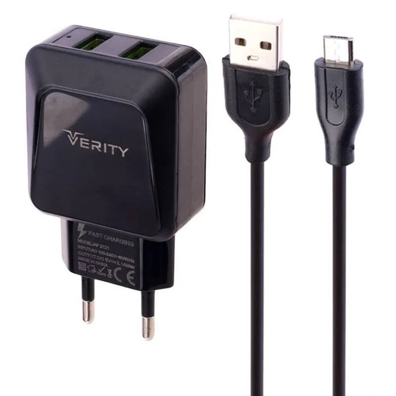 شارژر دیواری وریتی مدل AP-2121 به همراه کابل MicroUSB - تصویر 1