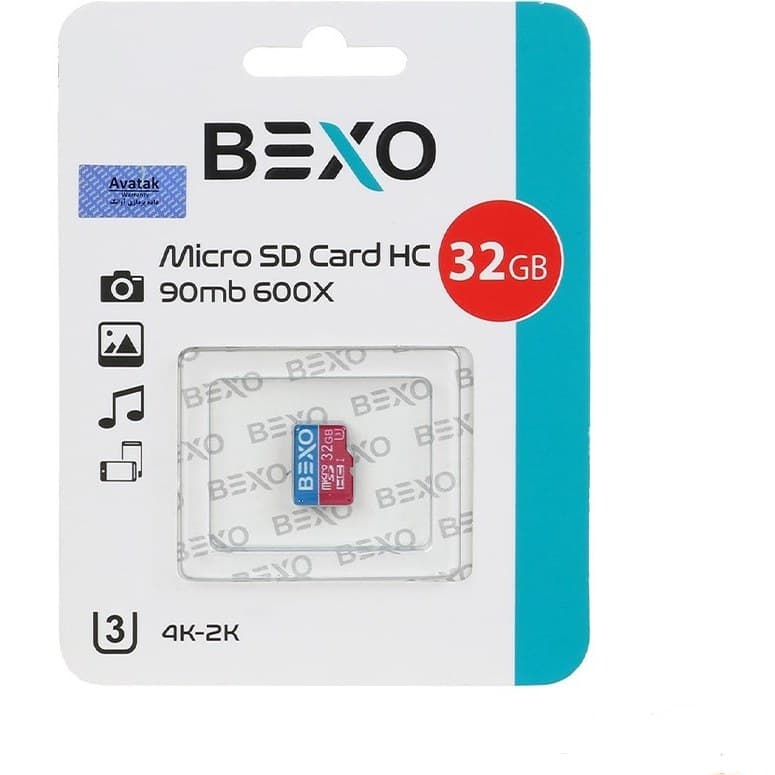 قیمت رم میکرو 32 گیگ BEXO U3 90MB 600X C10 با گارانتی آواتک - یزد موبایل