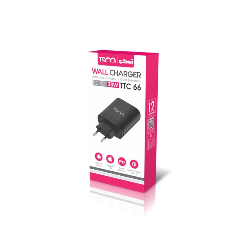 شارژر دیواری تسکو مدل شارژ TTC 66 PD 38W - یزد موبایل